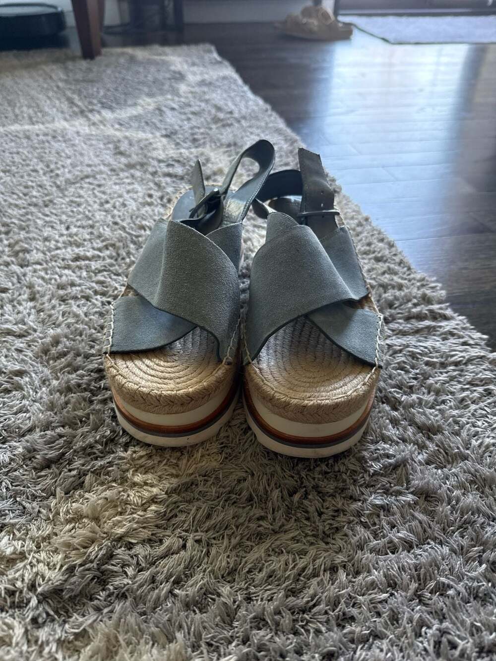 Marc Fisher LTD Glenna Suede Platform Espadrille Sandals Size 10M